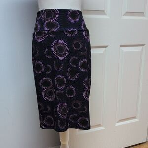 LuLaRoe Black and Purple Pencil Skirt Size M